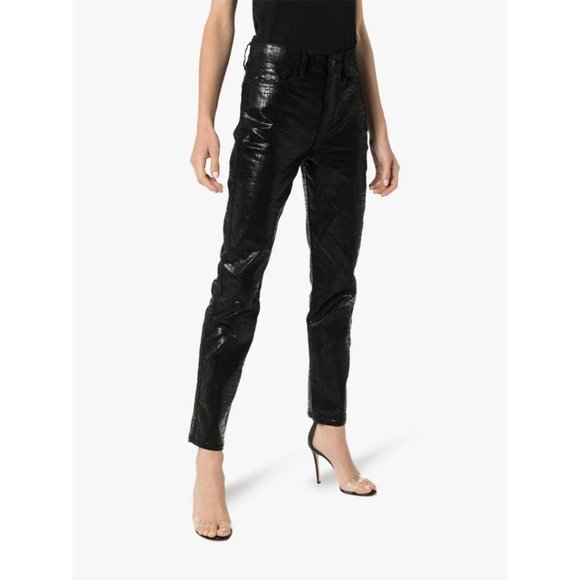 frame faux leather pants